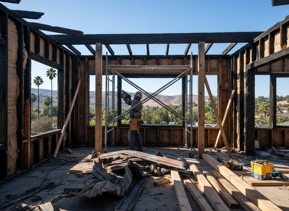 Structural Repair After Fire in San Luis Rey, CA